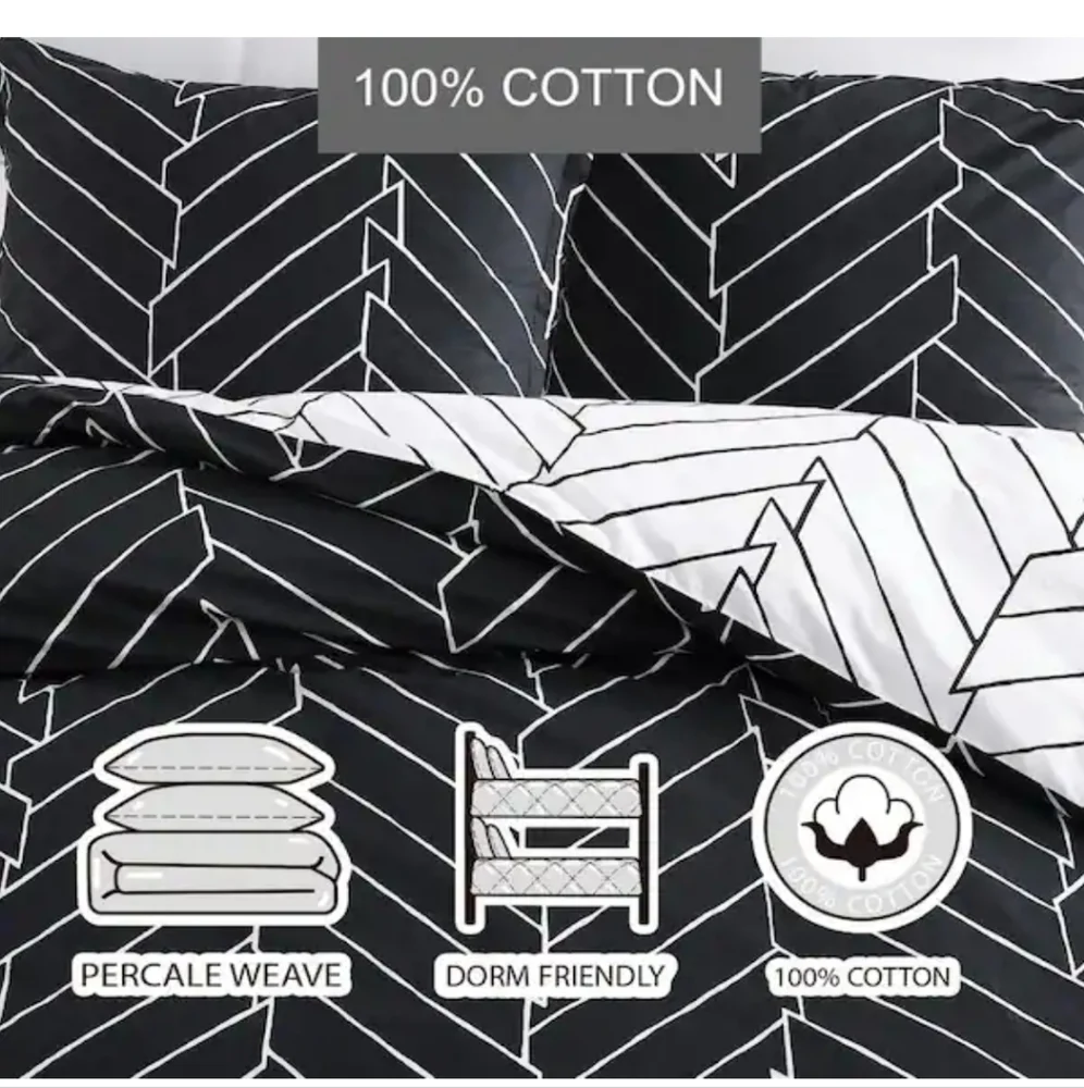 City SceneCeres 3-Piece Black Cotton King Comforter Set